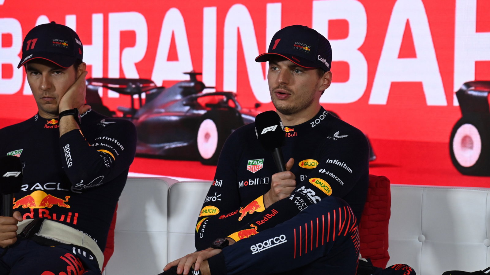 (L to R): Sergio Perez (MEX) Red Bul