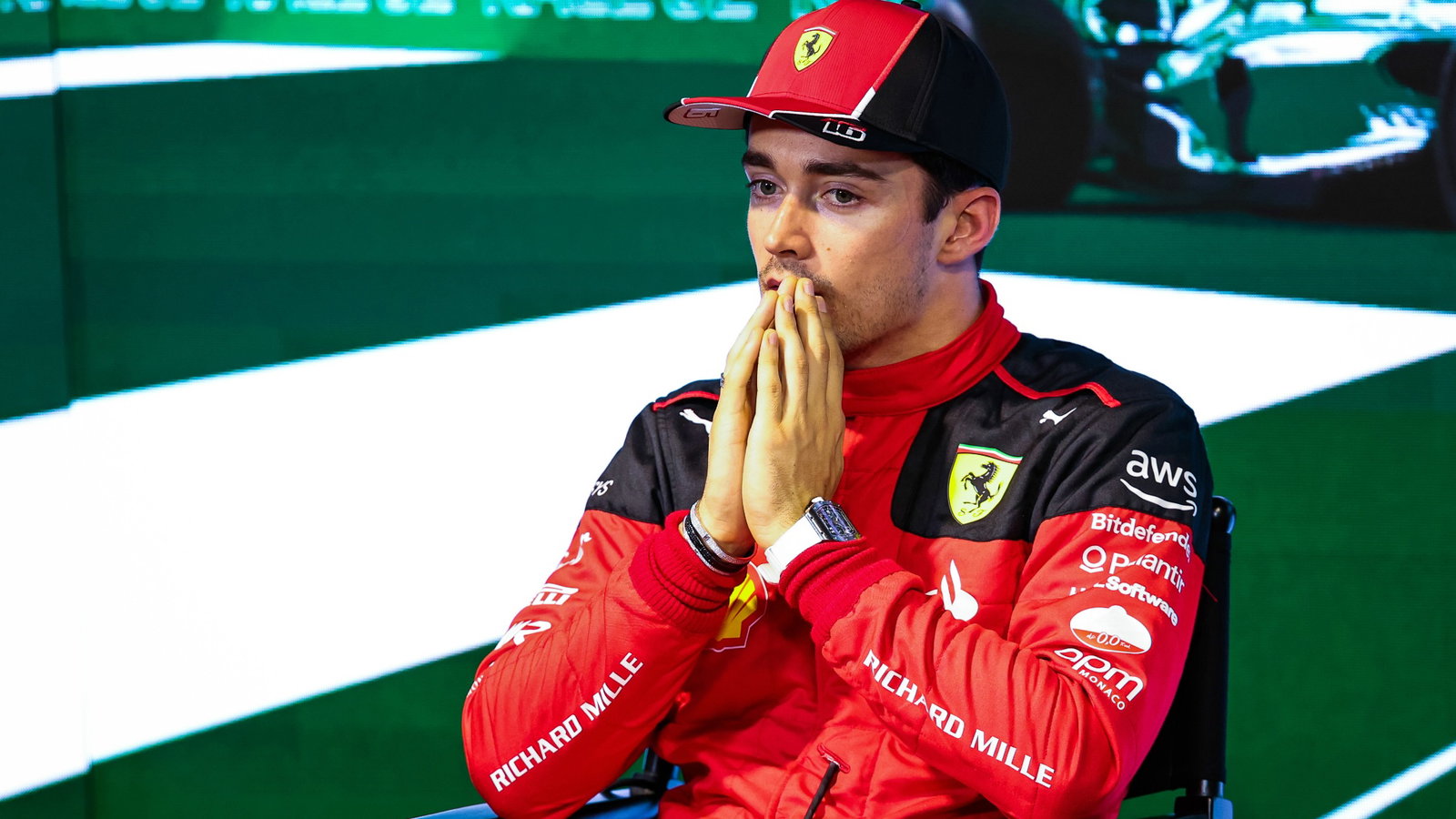 Charles Leclerc (MON) Ferrari in the post qualifying FIA Press Conference. Formula 1 World Championship, Rd 2, Saudi