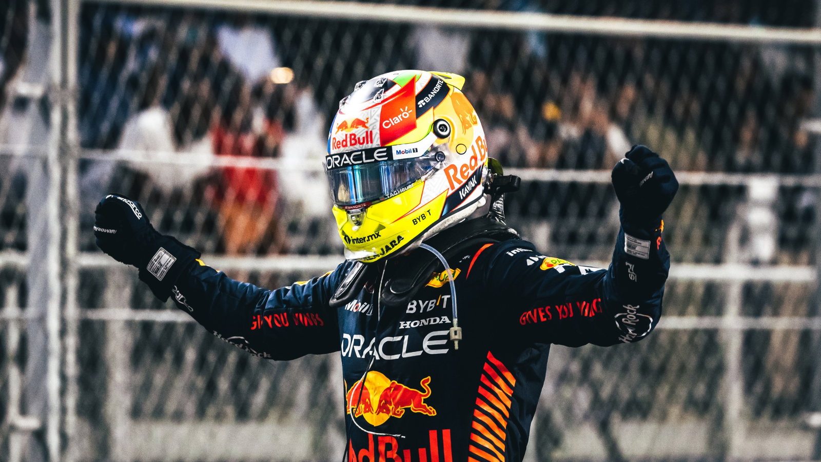 Race winner Sergio Perez (MEX) Red Bull Racing