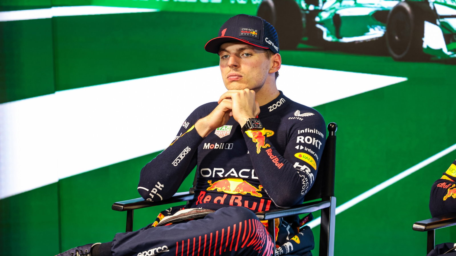 Second placed Max Verstappen (NLD) Red Bull Racing in the the post race FIA Press Conference. Formula 1 World