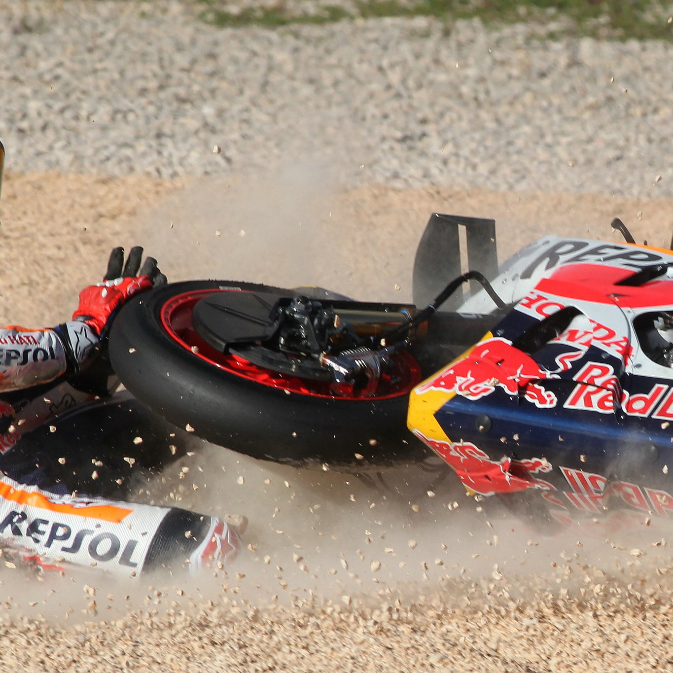 Marc Marquez crash, Portuguese MotoGP. 24 March