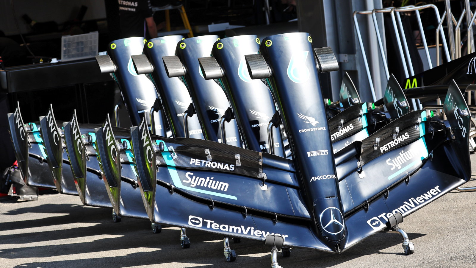 Mercedes AMG F1 W14 front wings. Formula 1 World Championship, Rd 4, Azerbaijan Grand Prix, Baku Street Circuit,