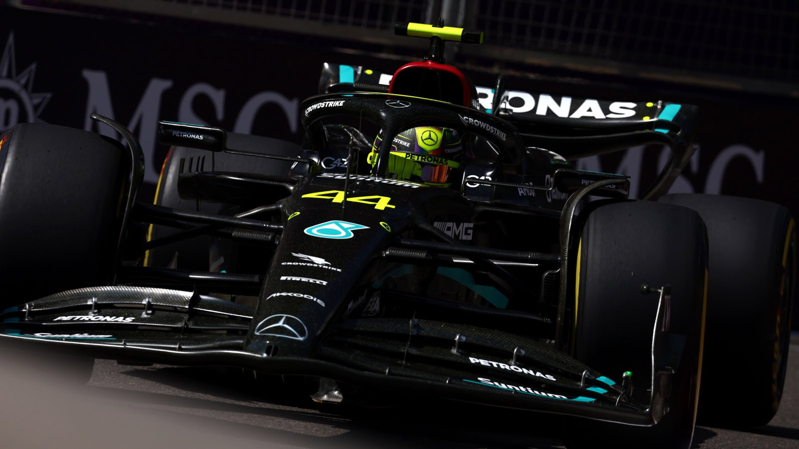 Lewis Hamilton (GBR) Mercedes AMG F1 W14. Formula 1 World Championship, Rd 4, Azerbaijan Grand Prix, Baku Street Circuit,