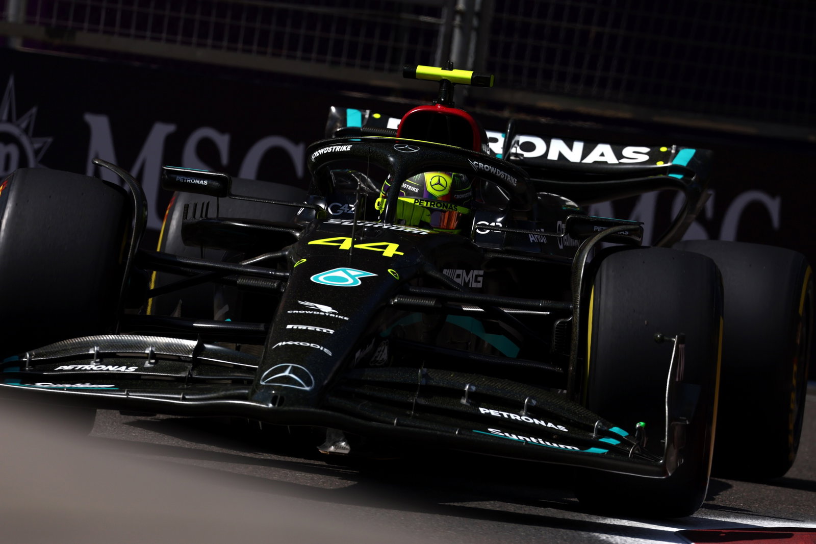 Lewis Hamilton (GBR) Mercedes AMG F1 W14. Formula 1 World Championship, Rd 4, Azerbaijan Grand Prix, Baku Street Circuit,