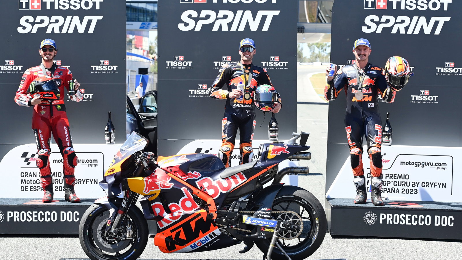 Francesco Bagnaia, Brad Binder, Jack Miller, Sprint Race, Spanish MotoGP 29 April