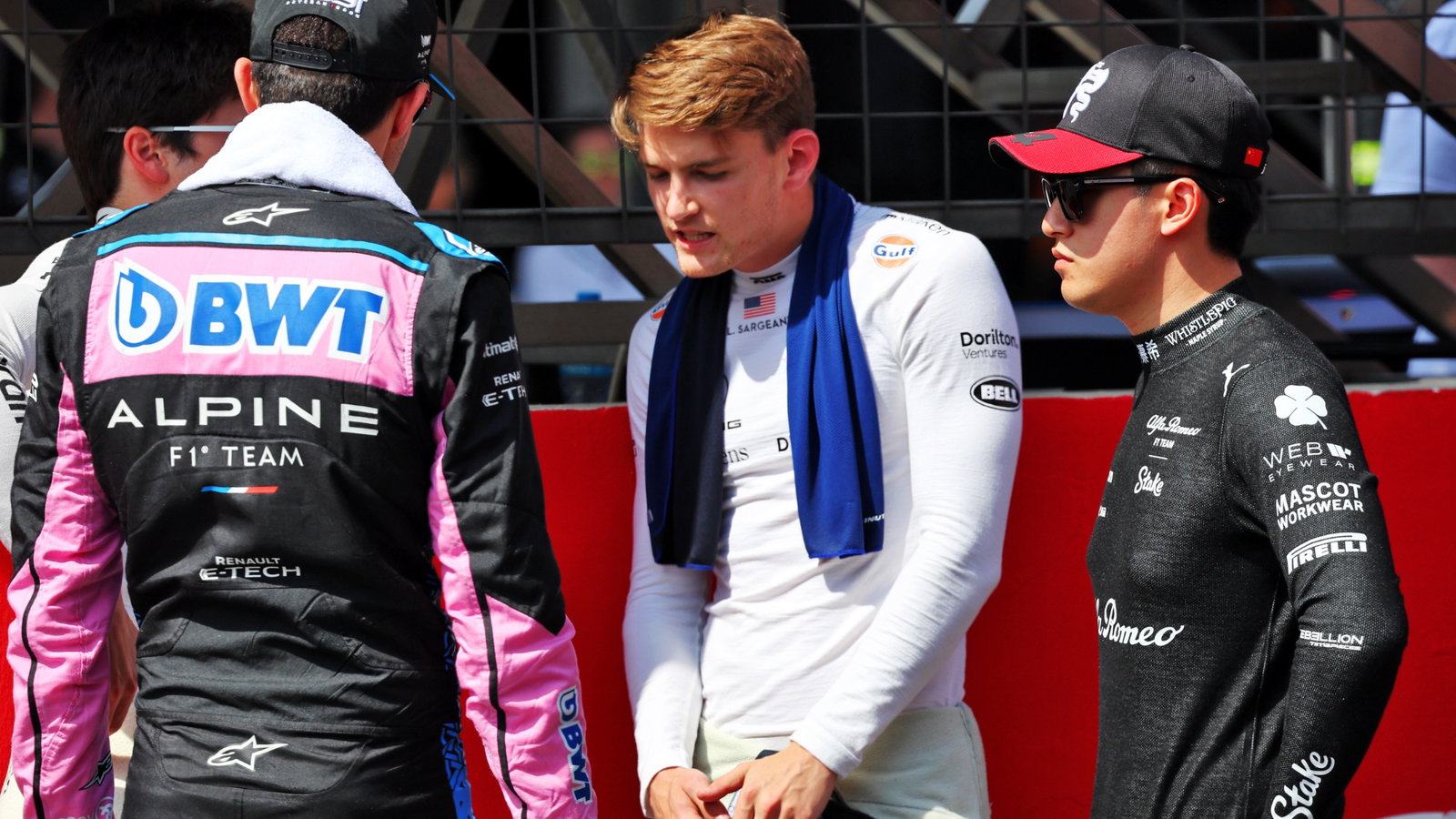 (L to R): Lance Stroll (CDN) Aston M