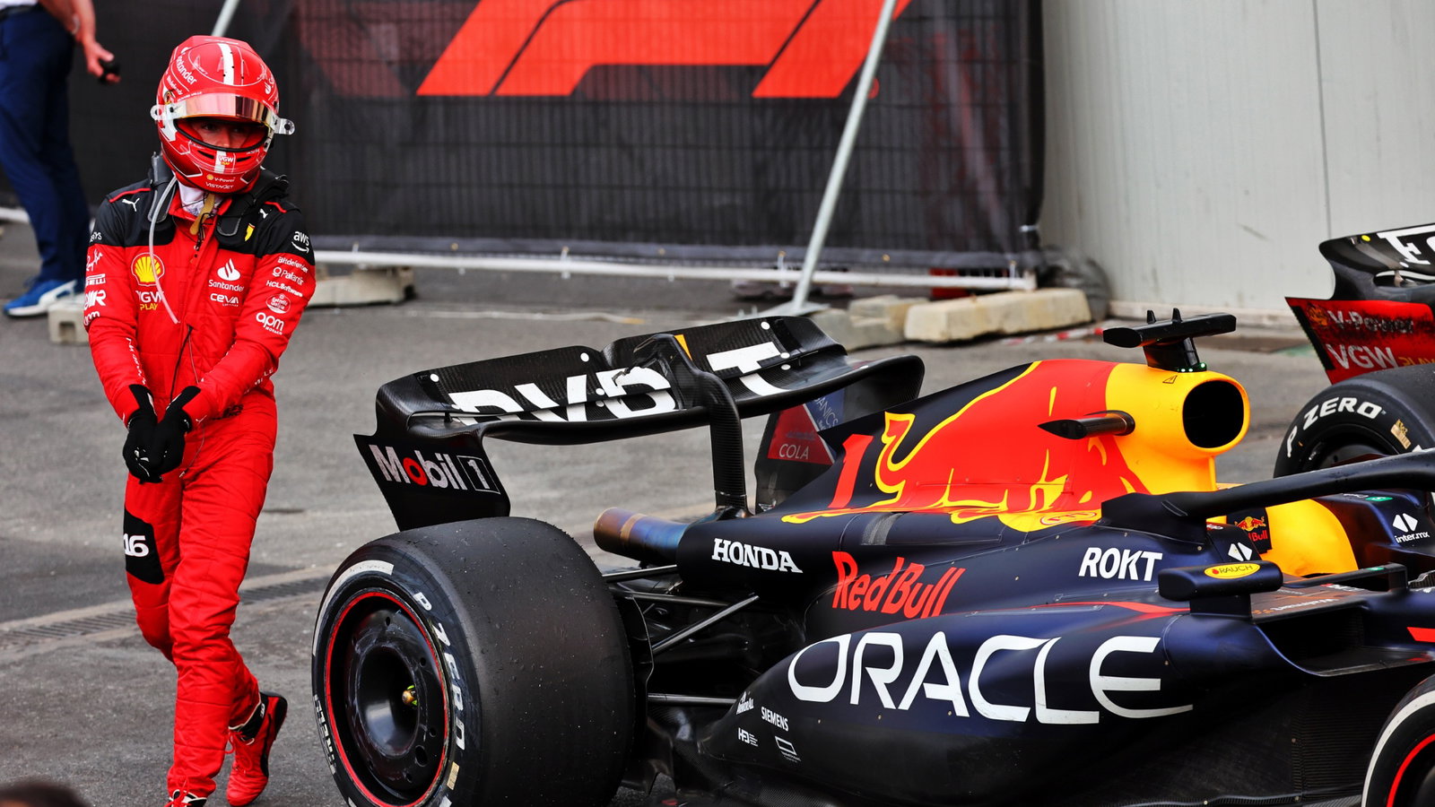 Third placed Charles Leclerc (MON) Ferrari in parc ferme. Formula 1 World Championship, Rd 4, Azerbaijan Grand Prix, Baku
