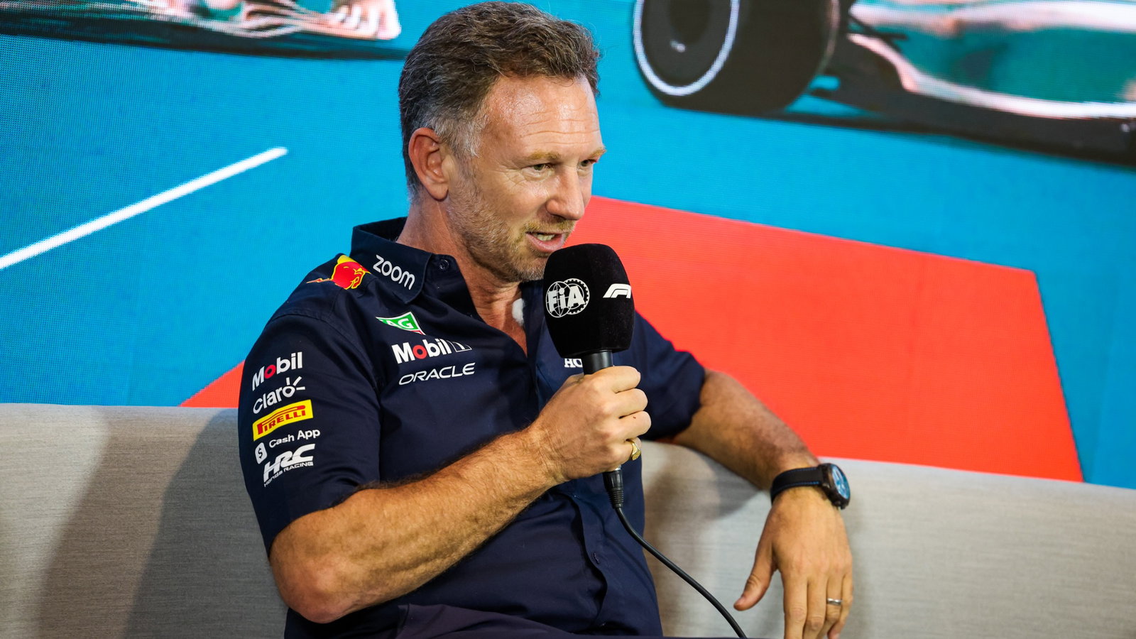 Christian Horner (GBR) Red Bull Racing Team Principall in the FIA Press Conference. Formula 1 World Championship, Rd 5,