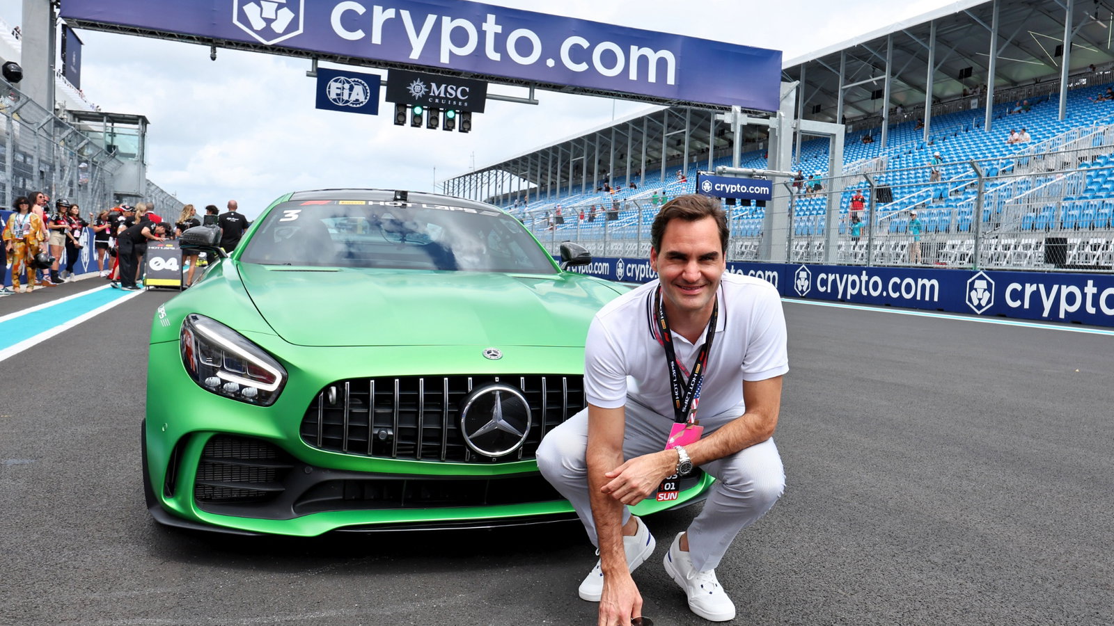 Roger Federer (SUI) Tennis Player - Pirelli Hot Laps. Formula 1 World Championship, Rd 5, Miami Grand Prix, Miami,
