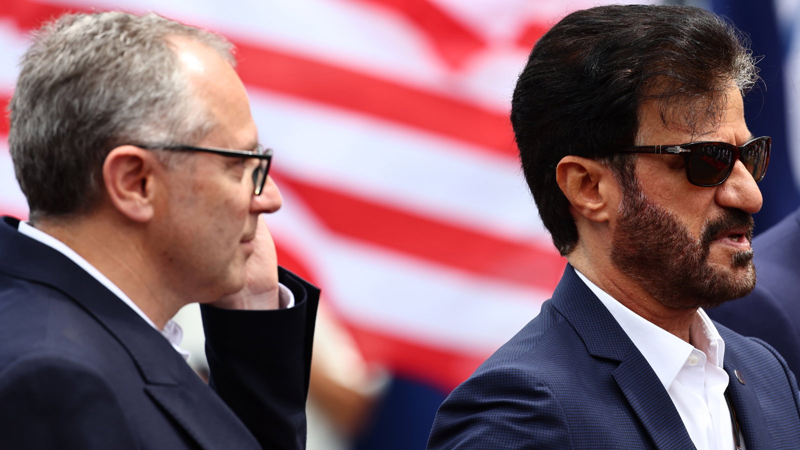 Mohammed Bin Sulayem (UAE) FIA President (Right) and Stefano Domenicali (ITA) Formula One President and CEO (Left) on the