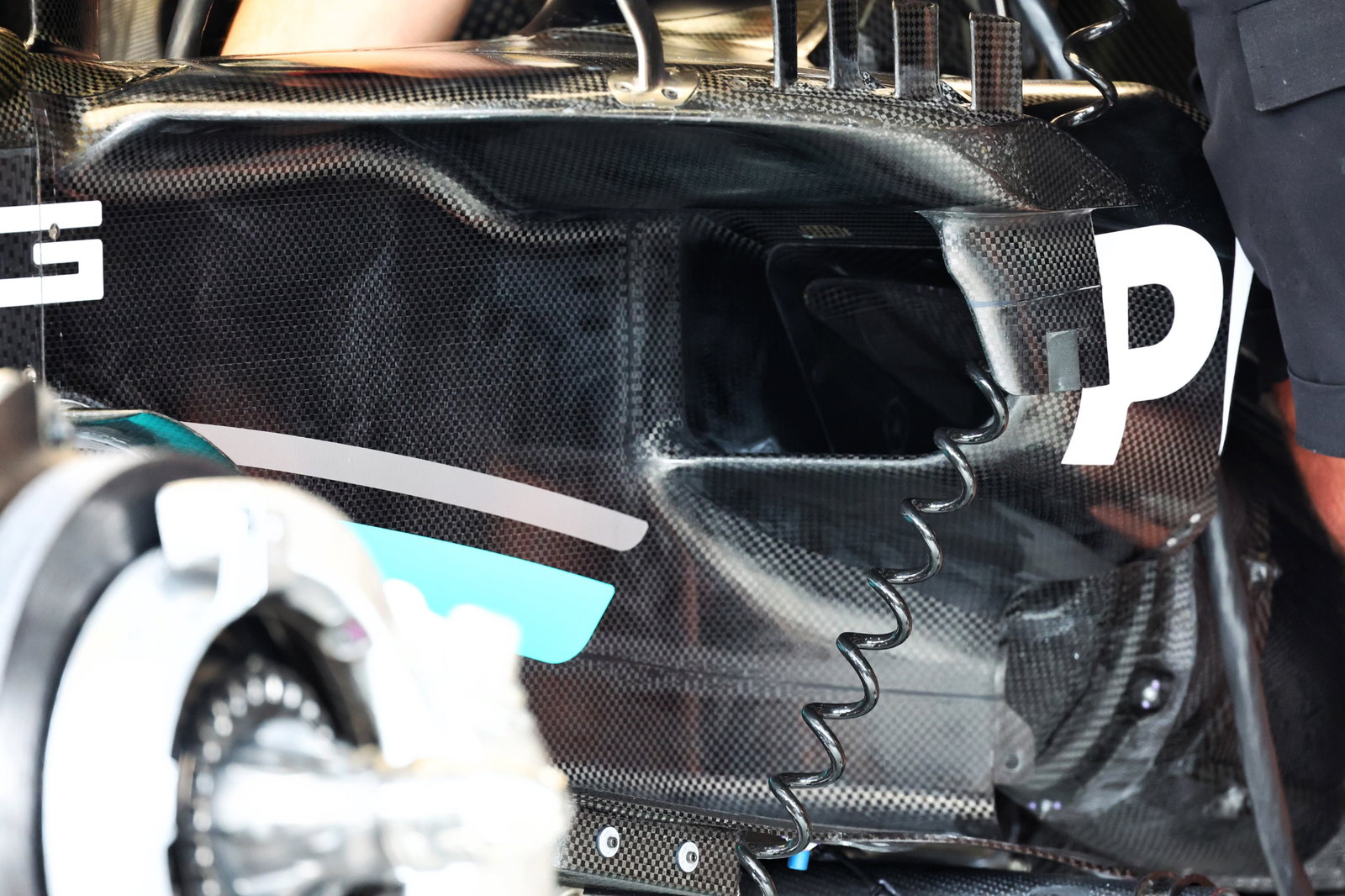 Mercedes AMG F1 W14 sidepod detail. Formula 1 World Championship, Rd 7, Monaco Grand Prix, Monte Carlo, Monaco,