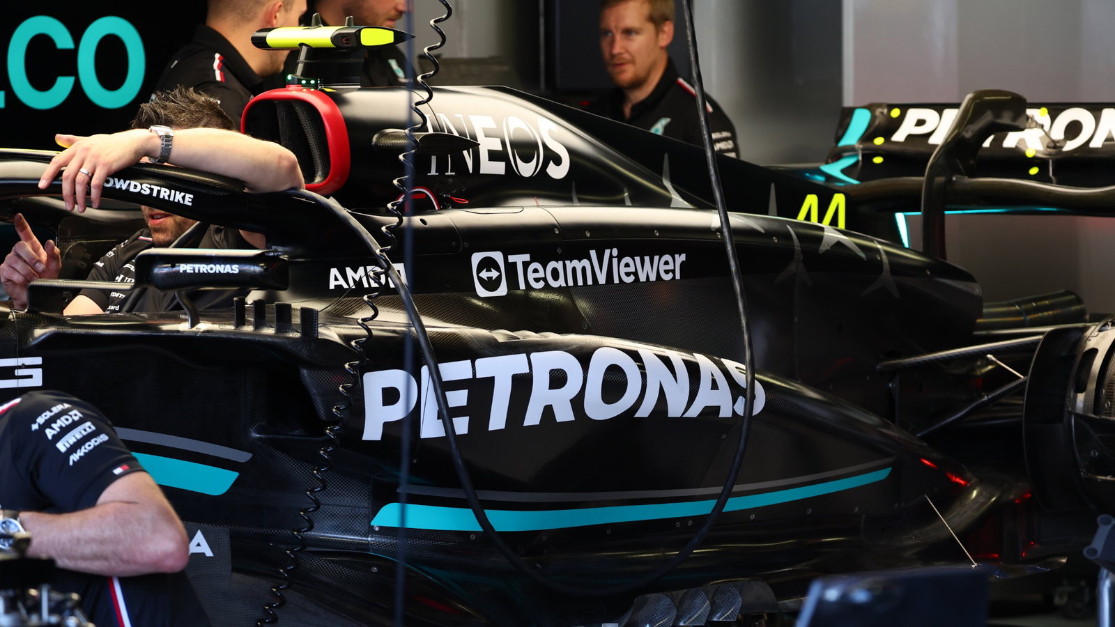 Mercedes AMG F1 W14 sidepod. Formula 1 World Championship, Rd 7, Monaco Grand Prix, Monte Carlo, Monaco, Preparation