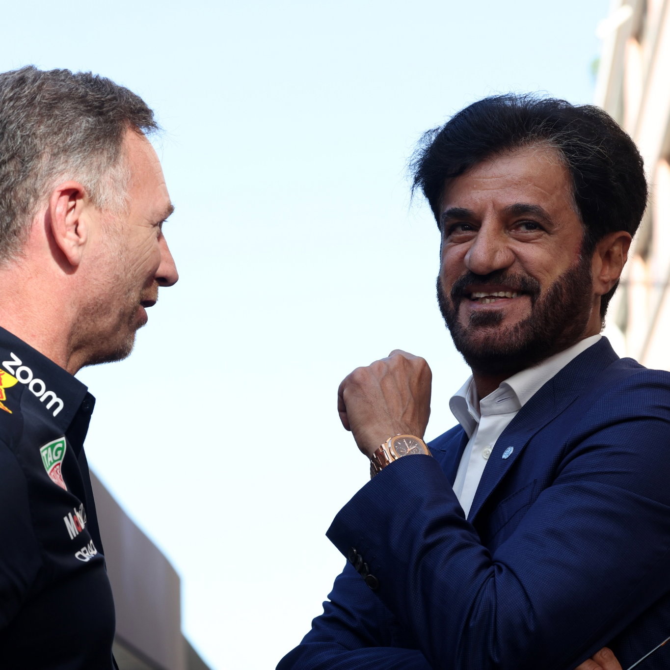 (L to R): Christian Horner (GBR) Red Bull Racing Team Principal with Mohammed Bin Sulayem (UAE) FIA President. Formula 1