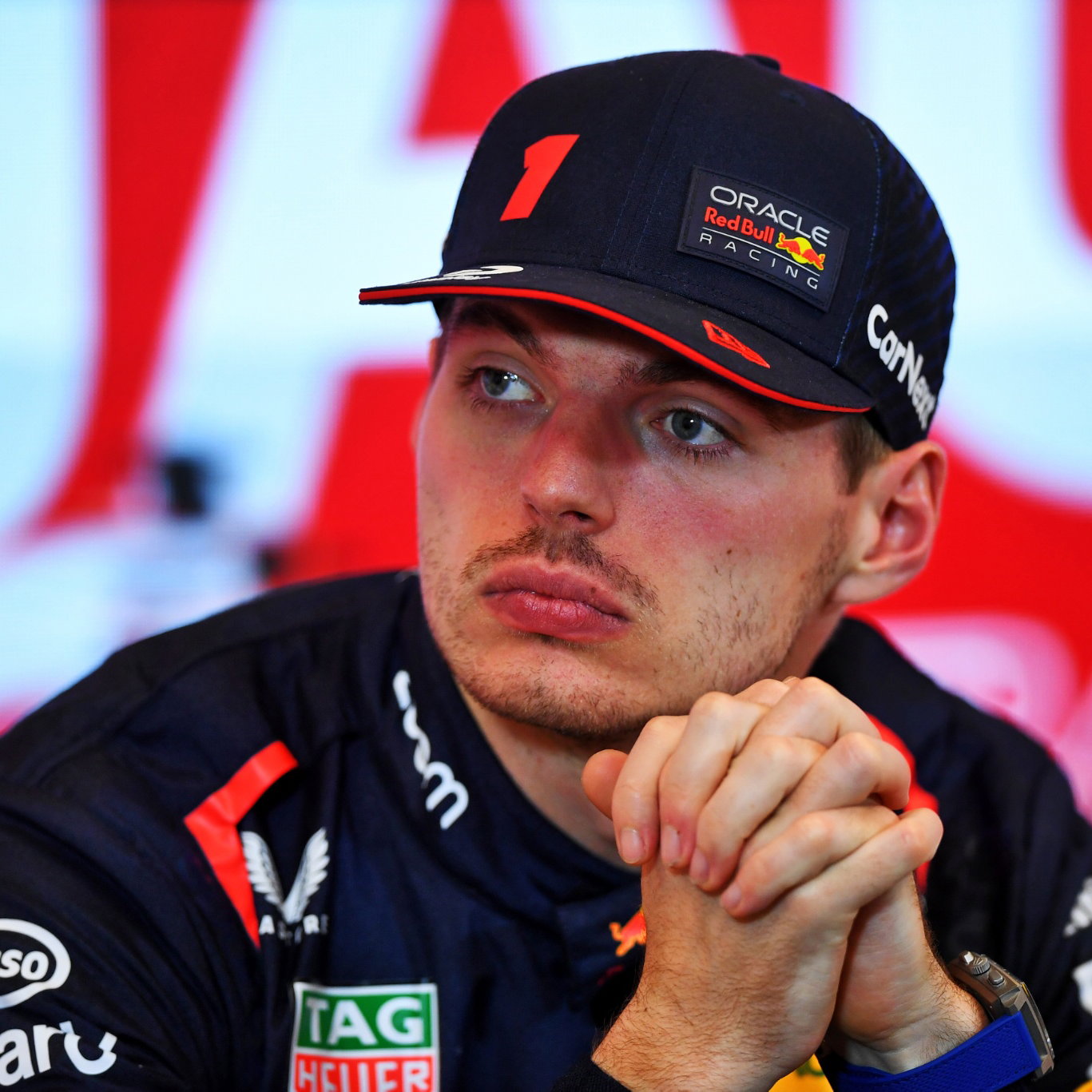 Max Verstappen (NLD) Red Bull Racing in the post race FIA Press Conference. Formula 1 World Championship, Rd 7, Monaco