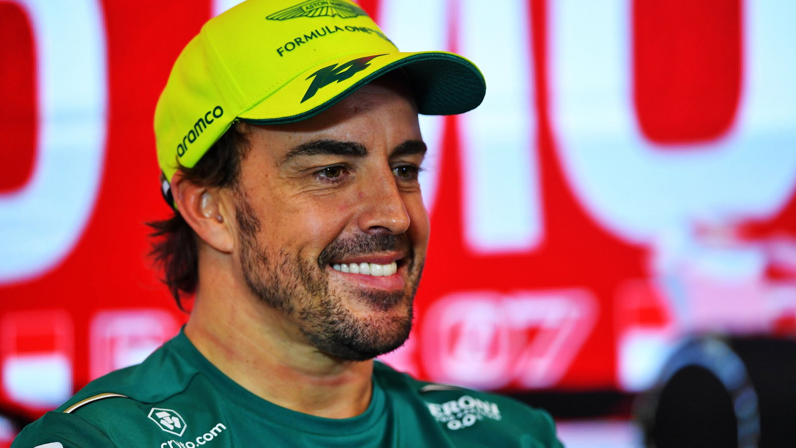 Fernando Alonso (ESP) Aston Martin F1 Team in the post race FIA Press Conference. Formula 1 World Championship, Rd 7,