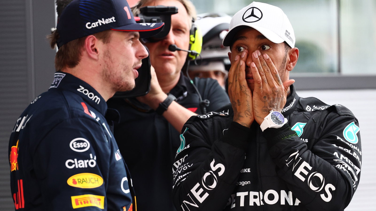 Max Verstappen and Lewis Hamilton