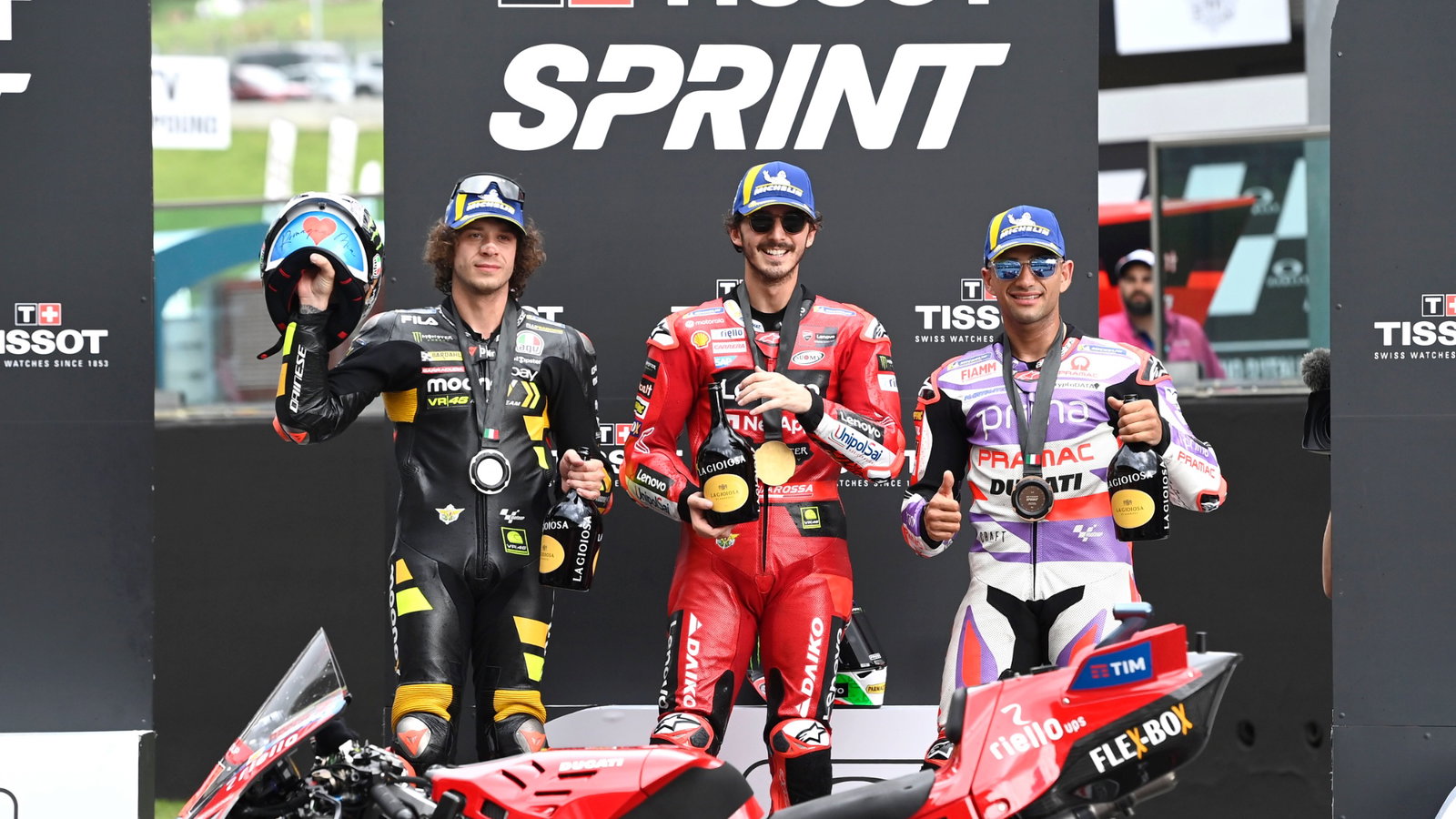 Francesco Bagnaia, Marco Bezzecchi, Jorge Martin, MotoGP sprint race, Italian MotoGP, 10 June