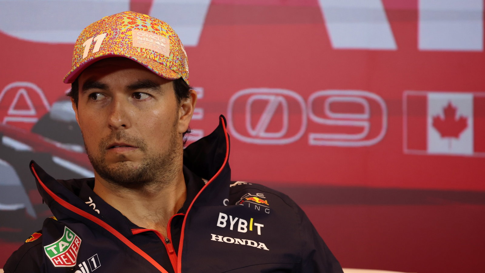 Sergio Perez (MEX) Red Bull Racing in the FIA Press Conference. Formula 1 World Championship, Rd 9, Canadian Grand Prix,