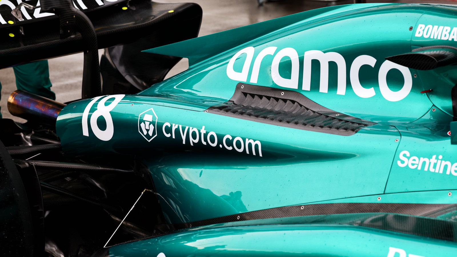 Aston Martin F1 Team AMR23 engine cover detail. Formula 1 World Championship, Rd 9, Canadian Grand Prix, Montreal, Canada,