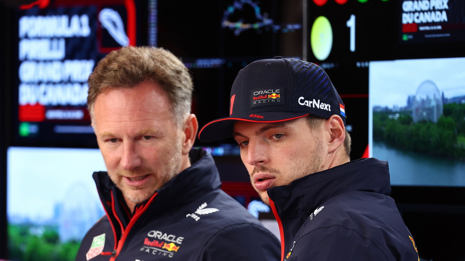 (L to R): Christian Horner (GBR) Red Bull Racing Team Principal with Max Verstappen (NLD) Red Bull Racing. Formula 1 World