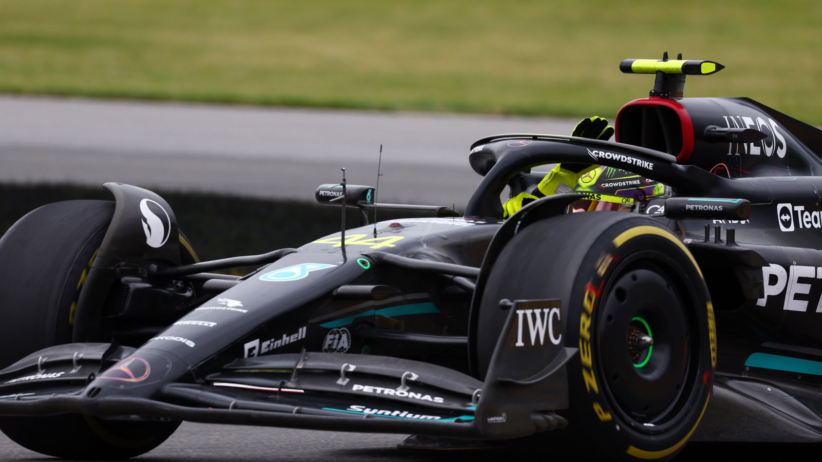 Lewis Hamilton (GBR) Mercedes AMG F1 W14 celebrates third position at the end of the race. Formula 1 World Championship,