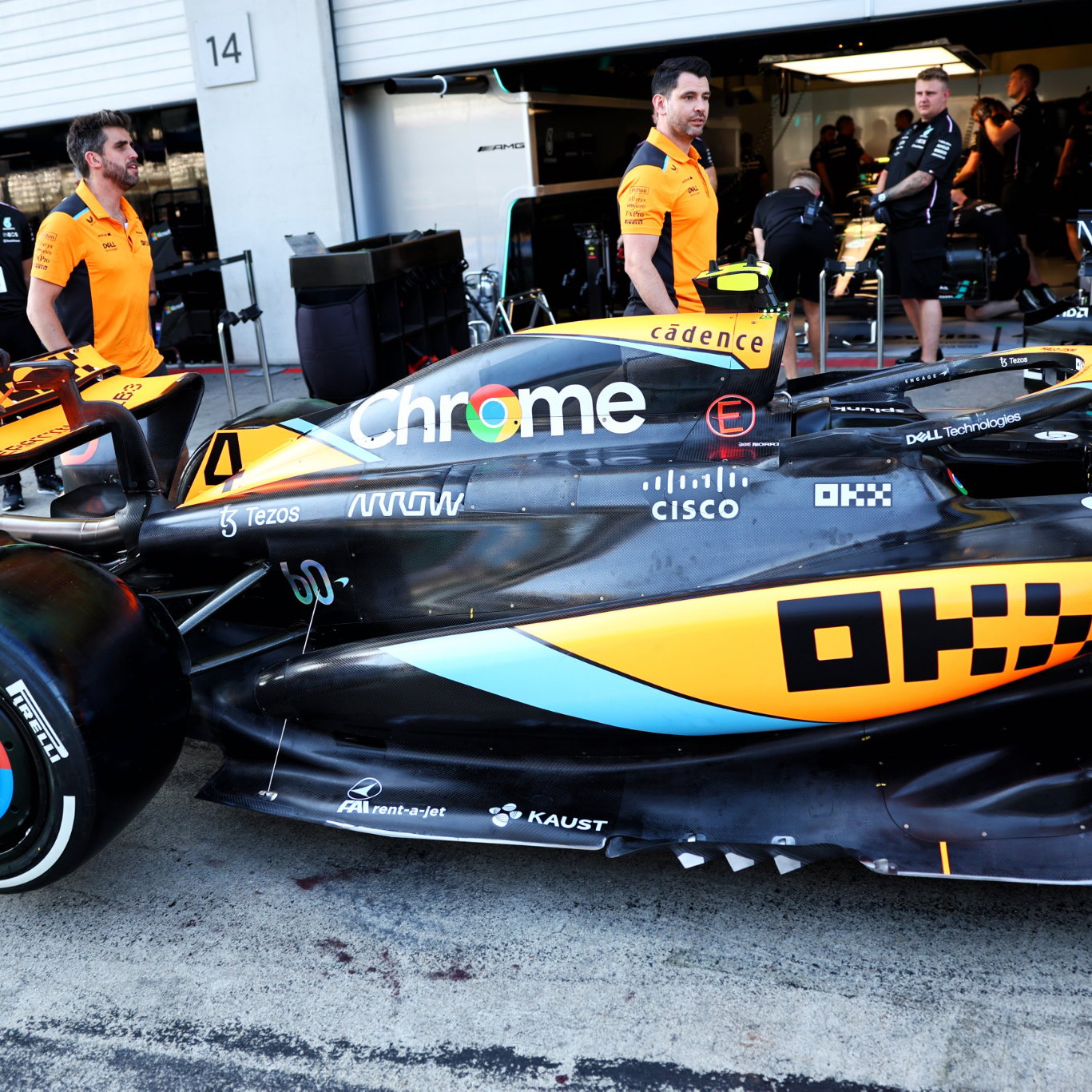 McLaren MCL60 floor, sidepod, and engine cover detail. Formula 1 World Championship, Rd 10, Austrian Grand Prix,