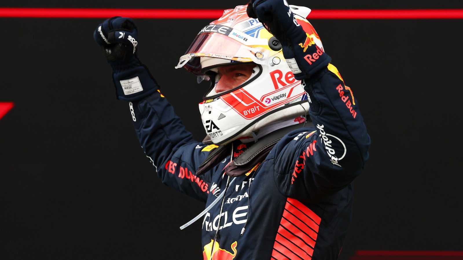 Race winner Max Verstappen (NLD) Red Bull Racing celebrates in parc ferme. Formula 1 World Championship, Rd 10, Austrian