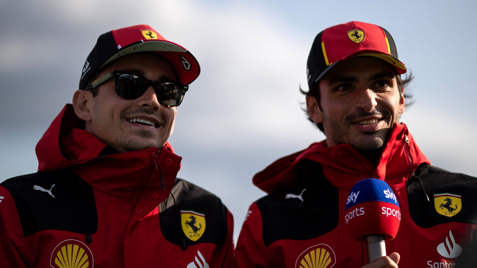 (L to R): Charles Leclerc (MON) Ferrari with Carlos Sainz Jr (ESP) Ferrari. Formula 1 World Championship, Rd 11, British