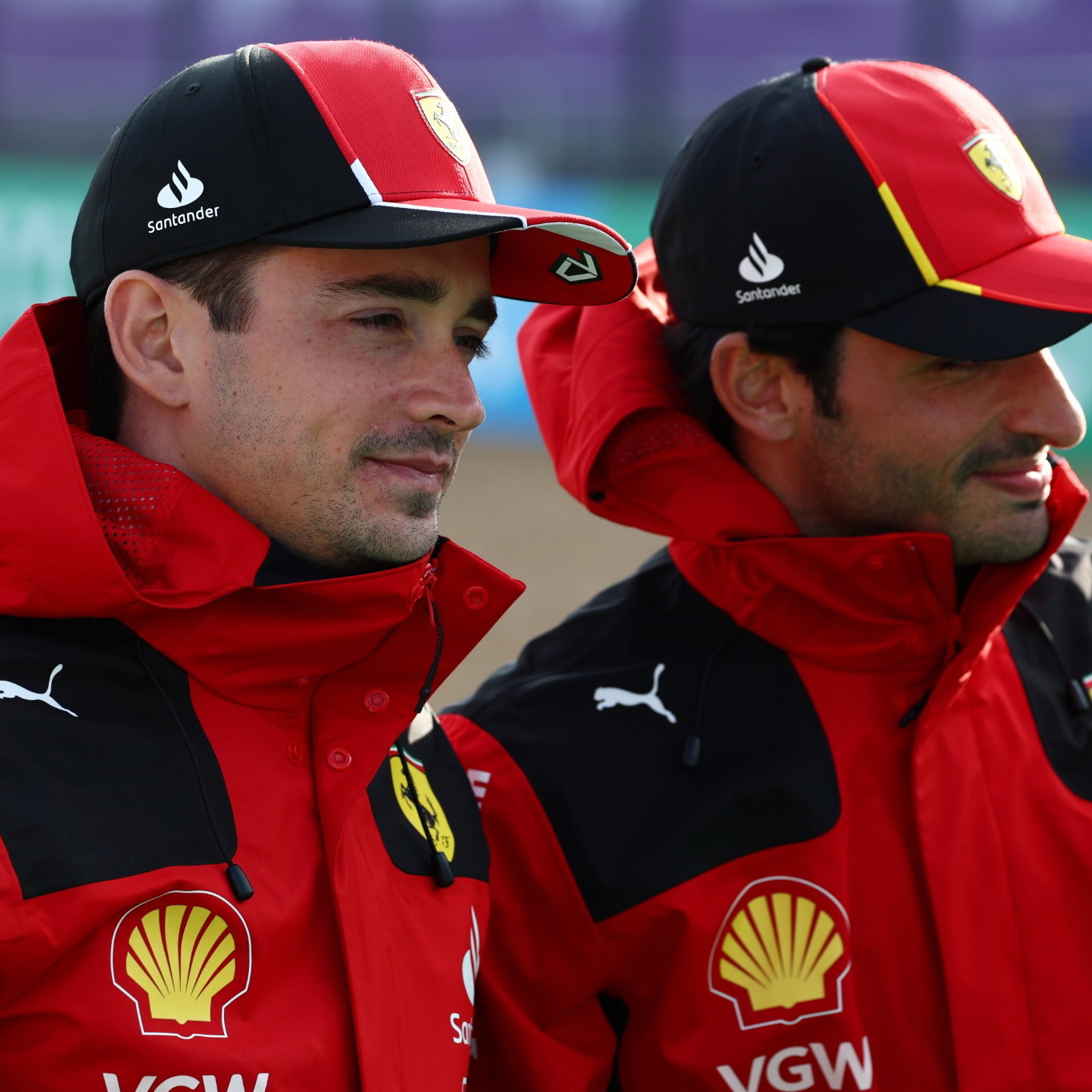 (L to R): Charles Leclerc (MON) Ferrari with team mate Carlos Sainz Jr (ESP) Ferrari. Formula 1 World Championship, Rd 11,