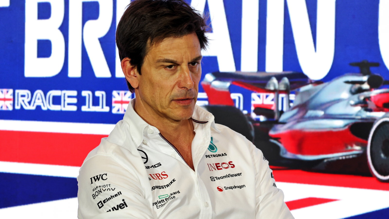 Toto Wolff (GER) Mercedes AMG F1 Shareholder and Executive Director in the FIA Press Conference. Formula 1 World