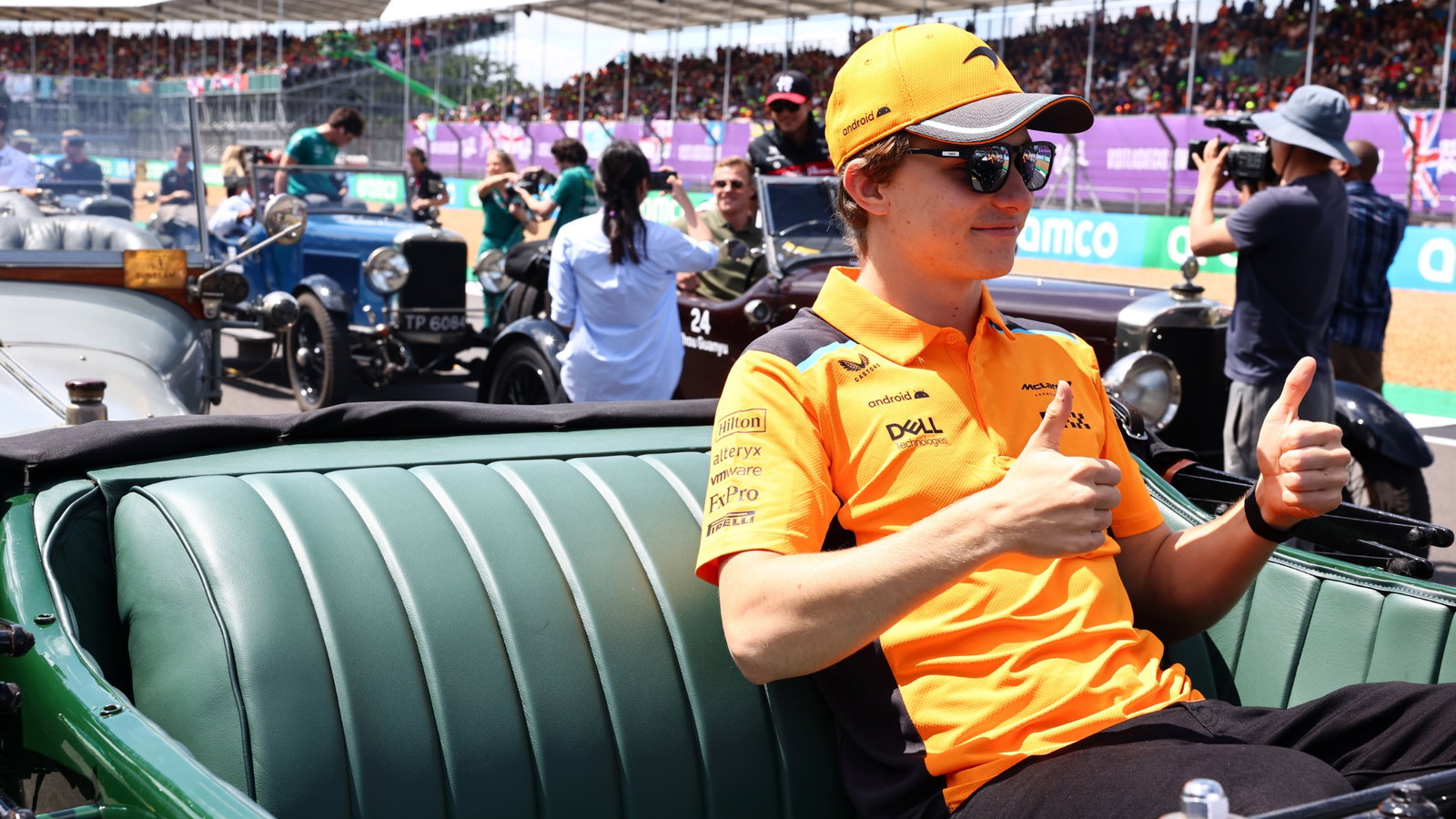 Oscar Piastri (AUS) McLaren on the drivers' parade. Formula 1 World Championship, Rd 11, British Grand Prix, Silverstone,