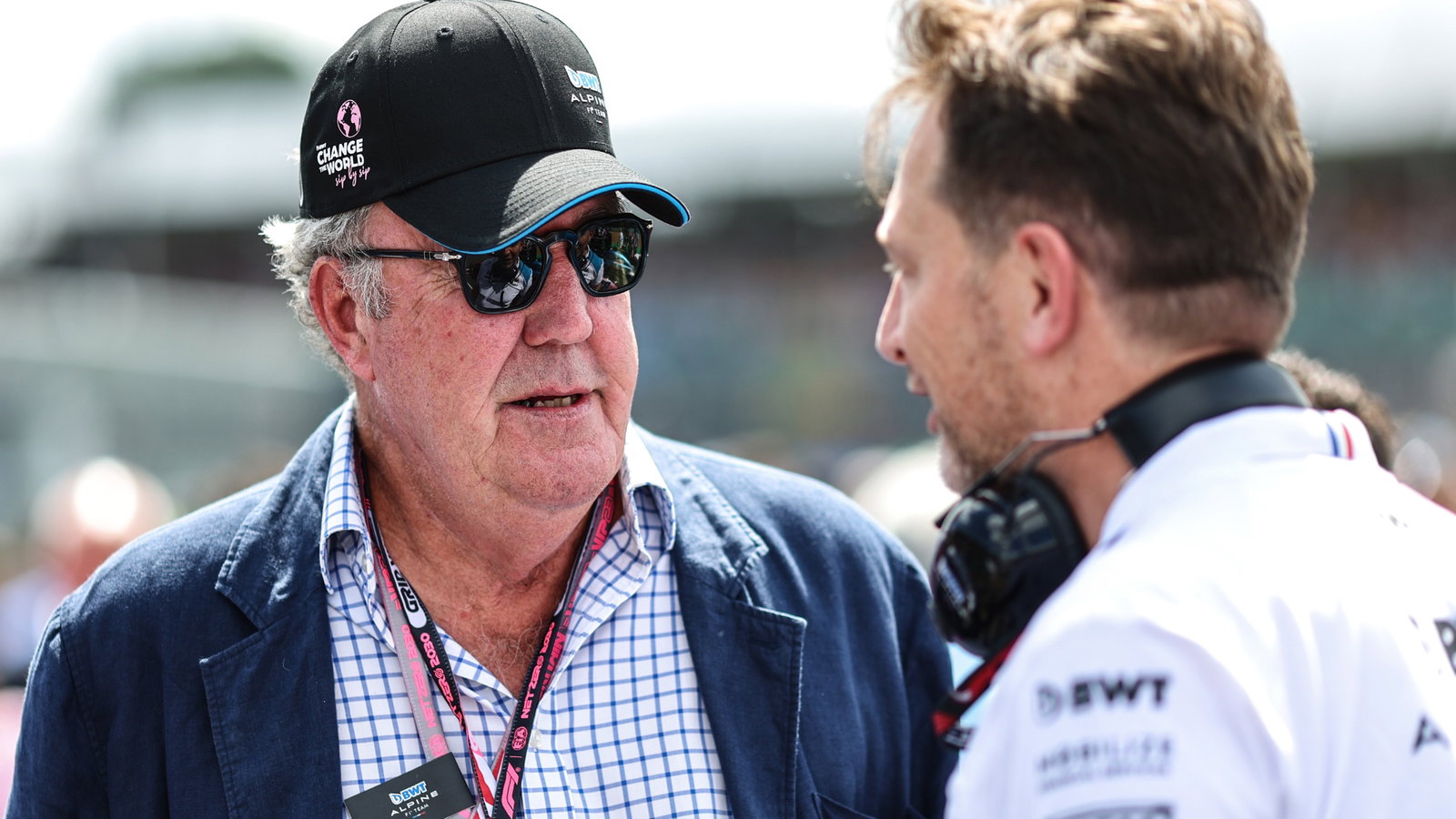 Jeremy Clarkson (GBR) and Laurent Rossi (FR), Alpine General Director Formula 1 World Championship, Rd 11, British Grand