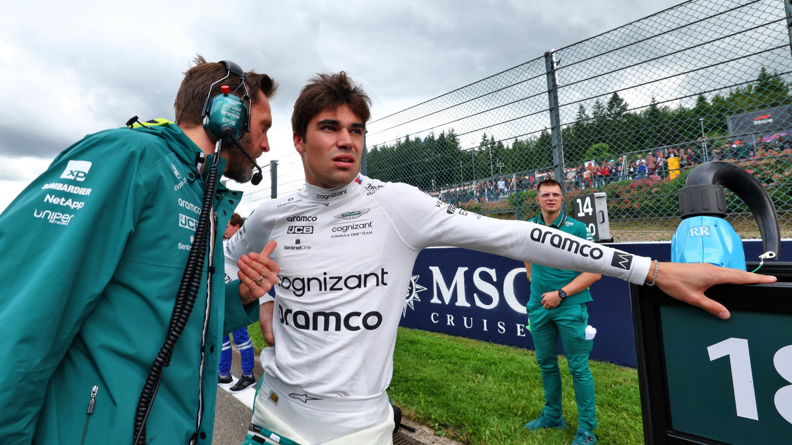 Lance Stroll (CDN) Aston Martin F1 Team on the grid. Formula 1 World Championship, Rd 13, Belgian Grand Prix, Spa