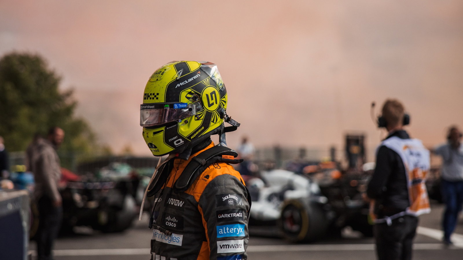 Lando Norris (GBR) McLaren in parc ferme. Formula 1 World Championship, Rd 13, Belgian Grand Prix, Spa Francorchamps,