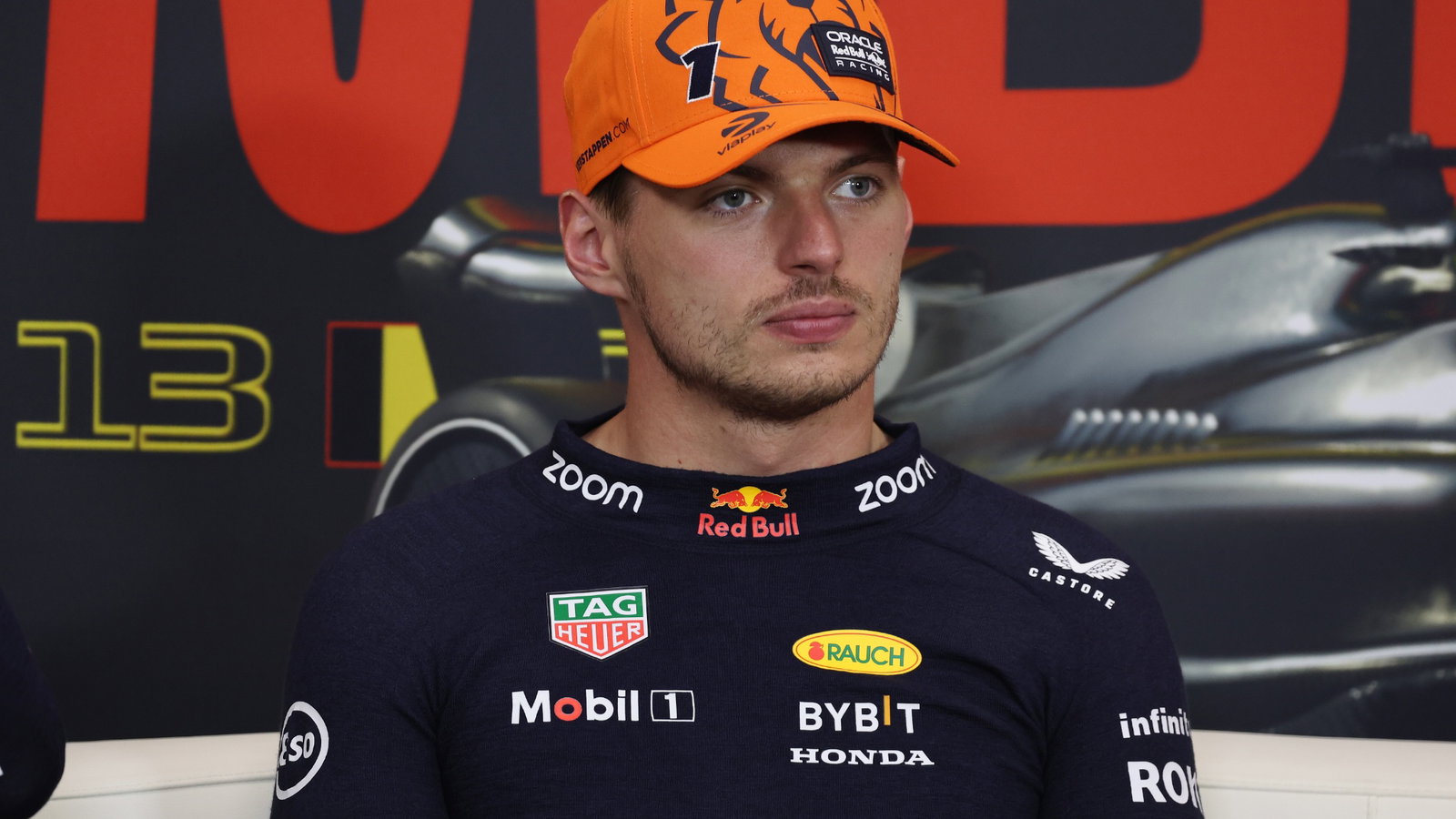 Max Verstappen (NLD) Red Bull Racing in the post race FIA Press Conference. Formula 1 World Championship, Rd 13, Belgian