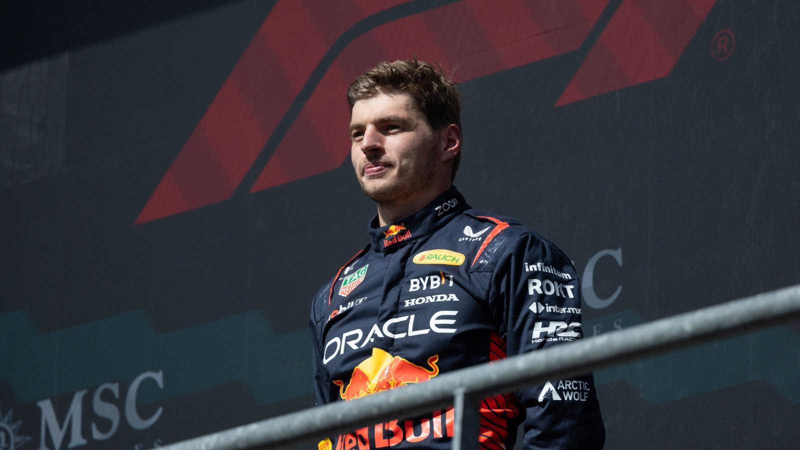 Race winner Max Verstappen (NLD) Red Bull Racing celebrates on the podium. Formula 1 World Championship, Rd 13, Belgian