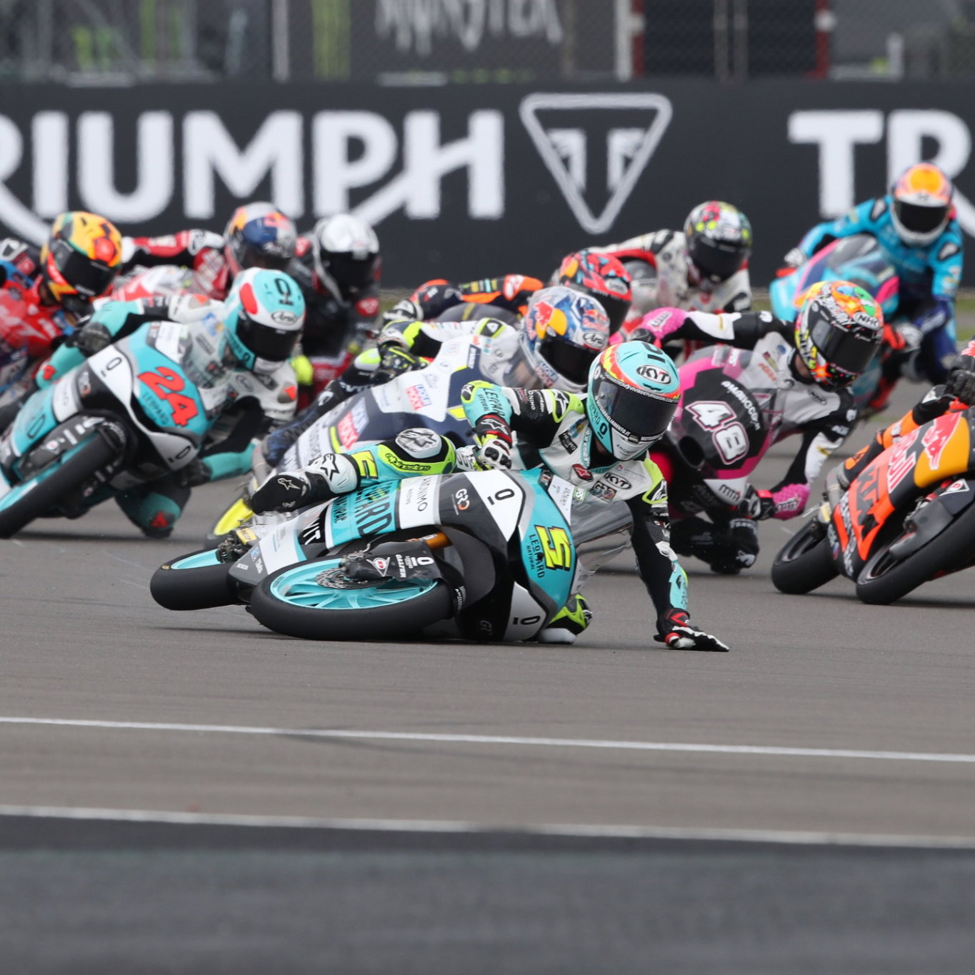 Jaume Masia crash, Moto3 race, British MotoGP, 6 August