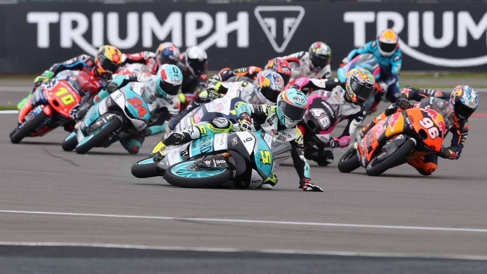 Jaume Masia crash, Moto3 race, British MotoGP, 6 August