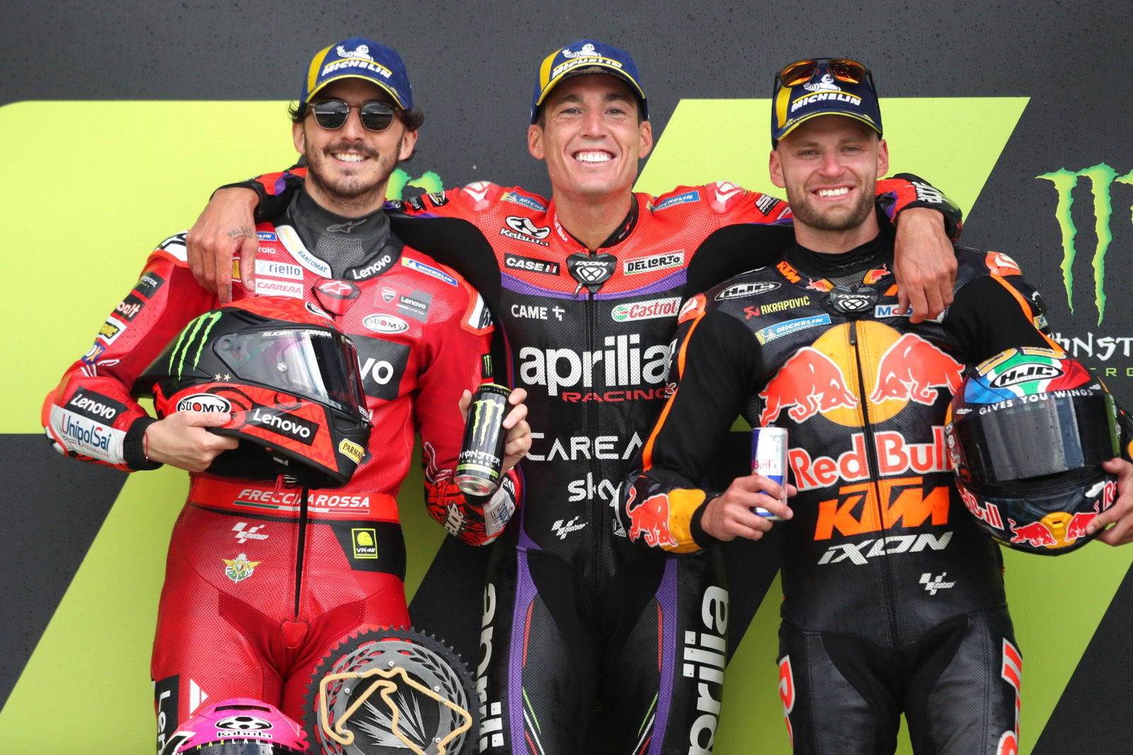 Aleix Espargaro, Francesco Bagnaia, Brad Binder, balapan MotoGP, MotoGP Inggris, 6 Agustus