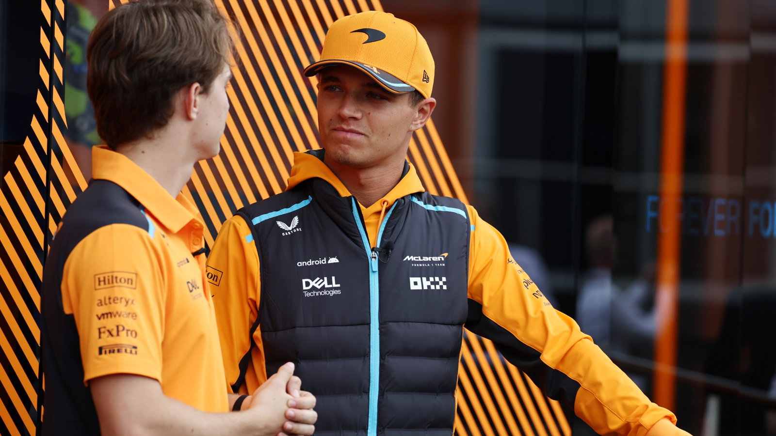 (L to R): Oscar Piastri (AUS) McLaren with Lando Norris (GBR) McLaren. Formula 1 World Championship, Rd 14, Dutch Grand