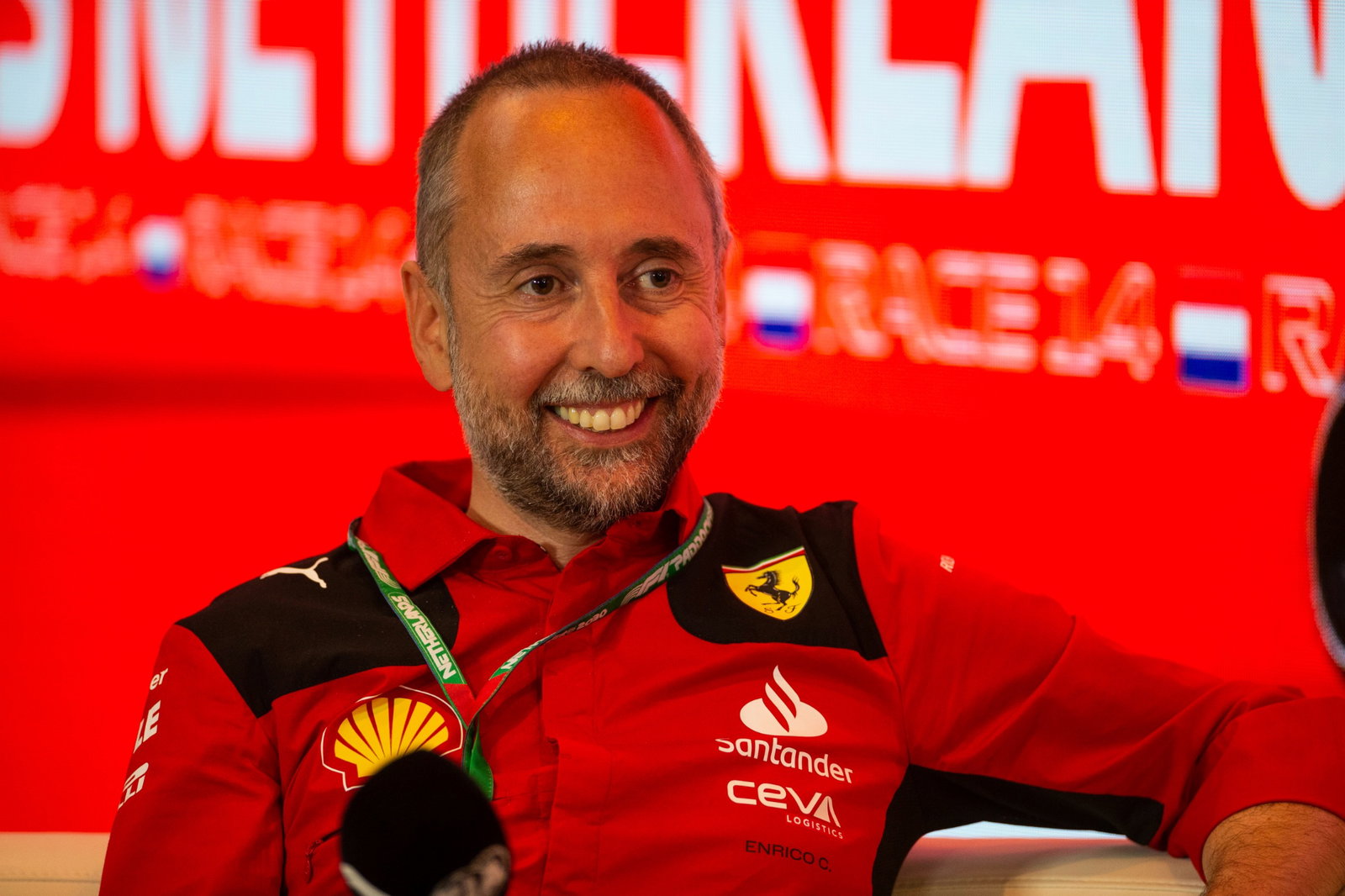 Enrico Cardile (ITA) Ferrari Head of the Chassis Area in the FIA Press Conference. Formula 1 World Championship, Rd 14,