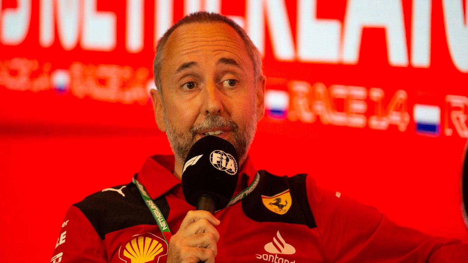 Enrico Cardile (ITA) Ferrari Head of the Chassis Area in the FIA Press Conference. Formula 1 World Championship, Rd 14,