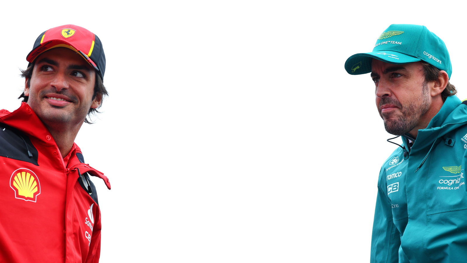 (L to R): Carlos Sainz Jr (ESP) Ferrari and Fernando Alonso (ESP) Aston Martin F1 Team on the drivers' parade. Formula 1