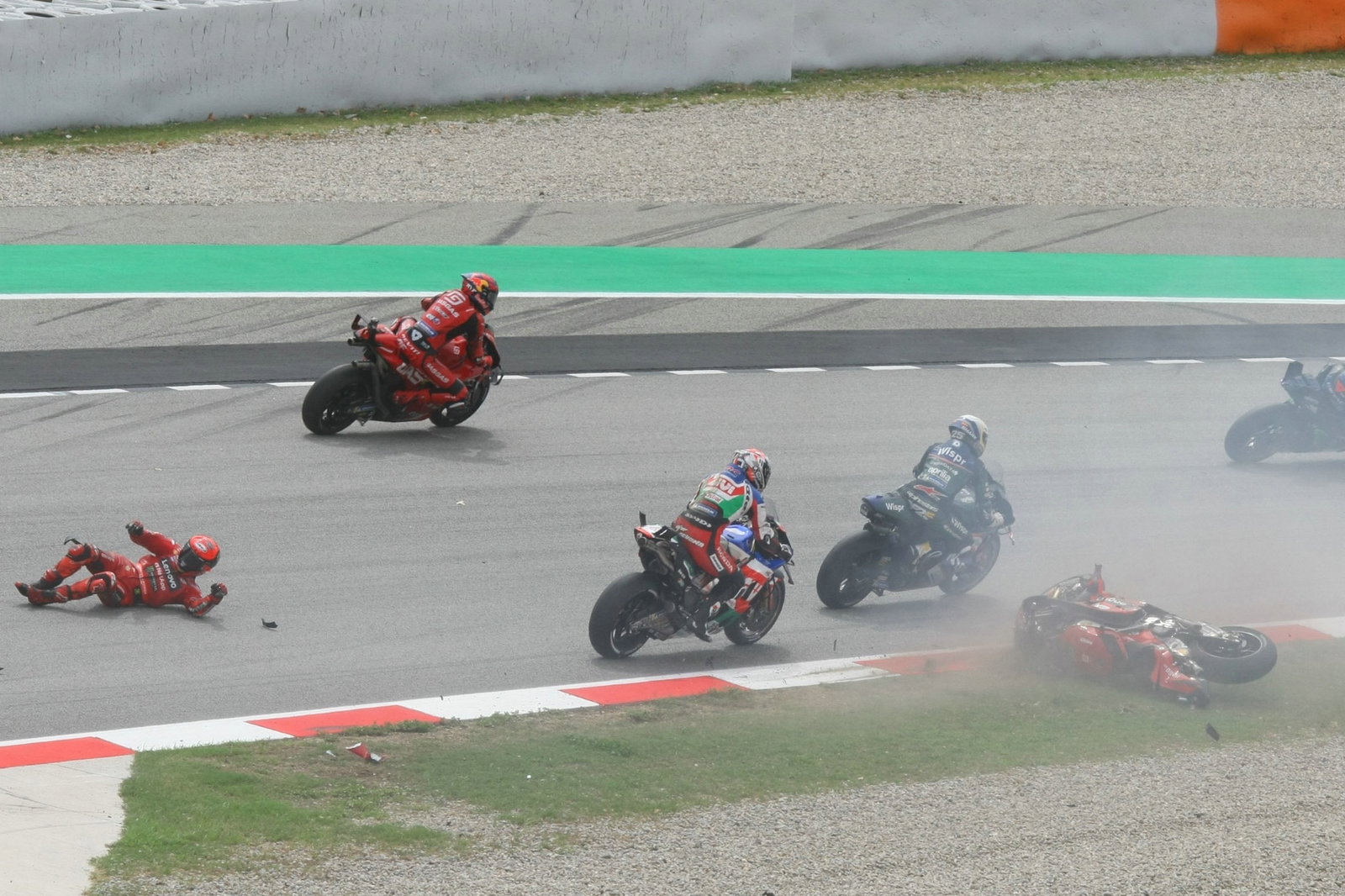 Francesco Bagnaia crash, MotoGP race, Catalunya MotoGP, 3 September