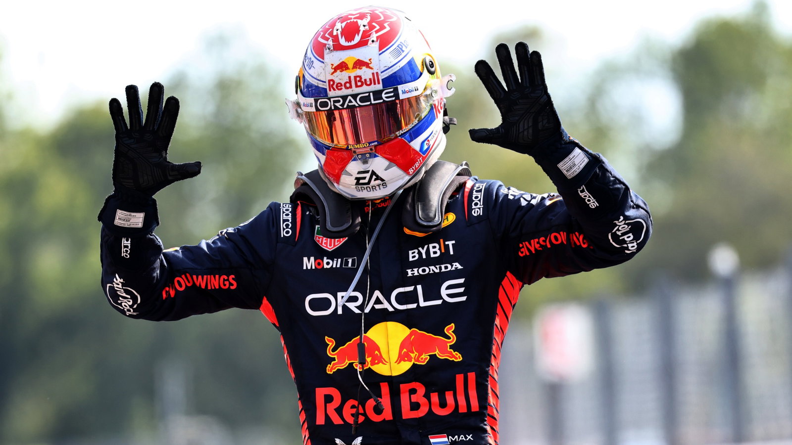 Race winner Max Verstappen (NLD) Red Bull Racing celebrates in parc ferme. Formula 1 World Championship, Rd 15, Italian
