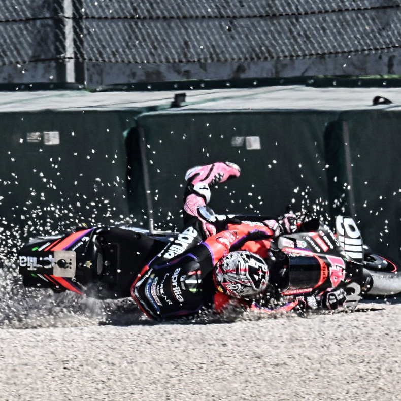 Aleix Espargaro crash, Misano MotoGP test, 11 September