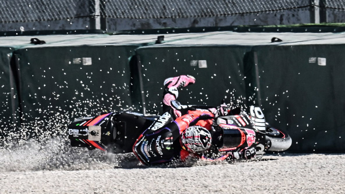 Aleix Espargaro crash, Misano MotoGP test, 11 September