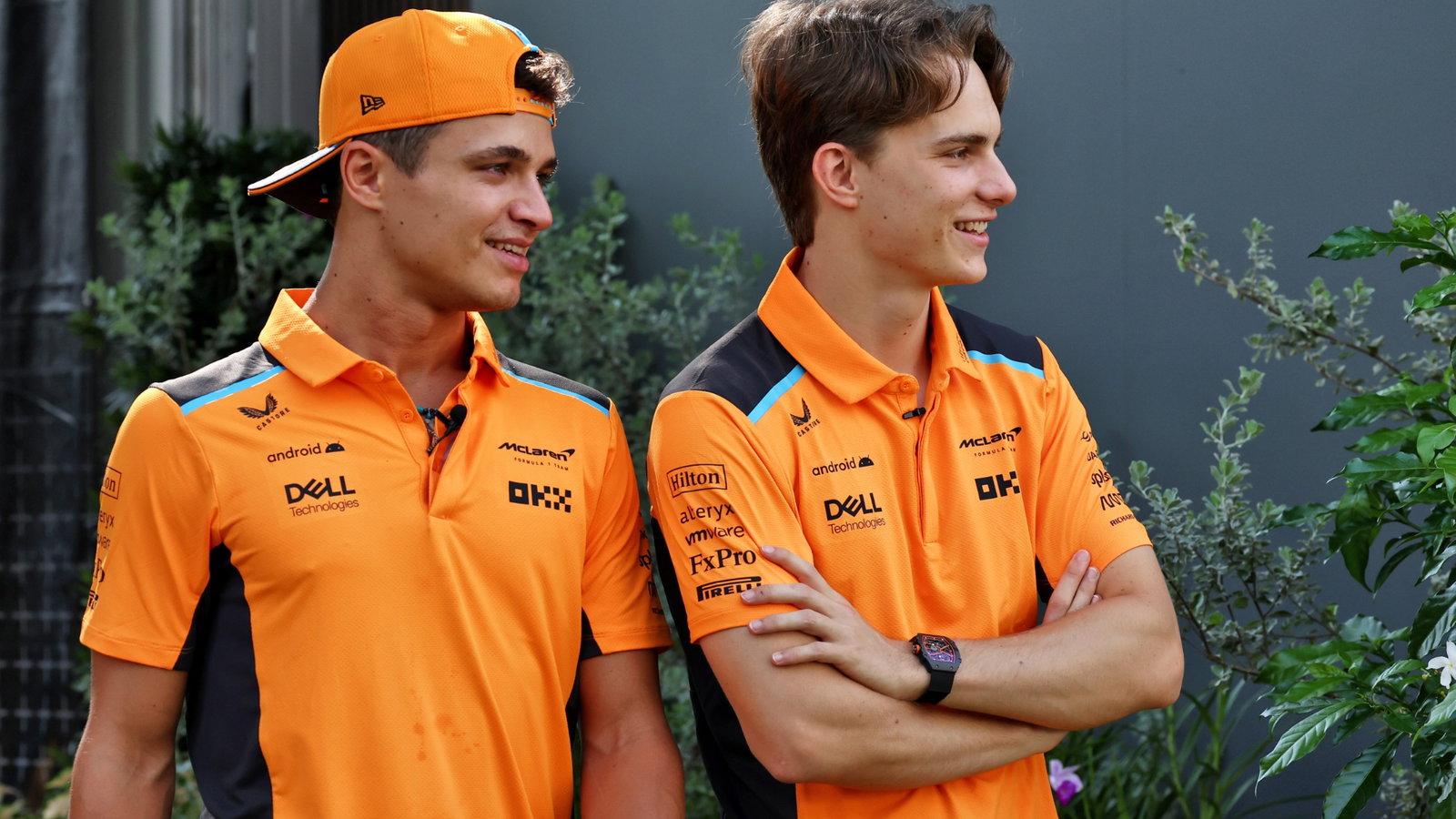 (L to R): Lando Norris (GBR) McLaren with team mate Oscar Piastri (AUS) McLaren. Formula 1 World Championship, Rd 16,