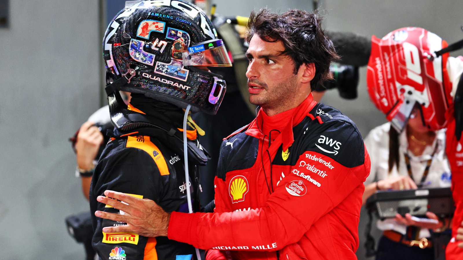 Carlos Sainz Jr with Lando Norris