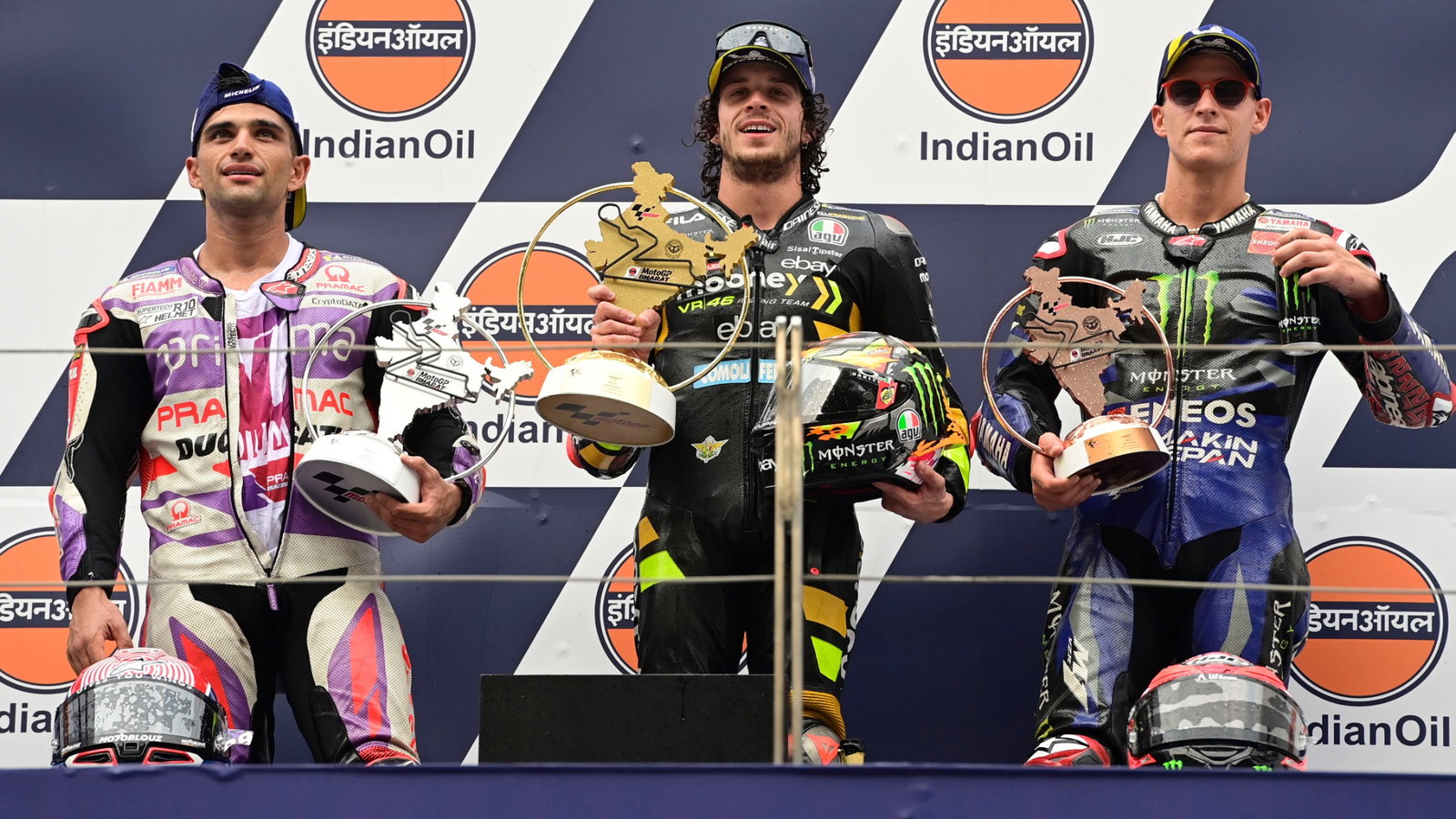 Jorge Martin, Marco Bezzecchi, Fabio Quartararo, MotoGP race, Indian MotoGP 24 September